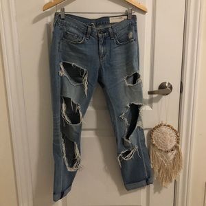 rag & bone Ripped Boyfriend Jeans